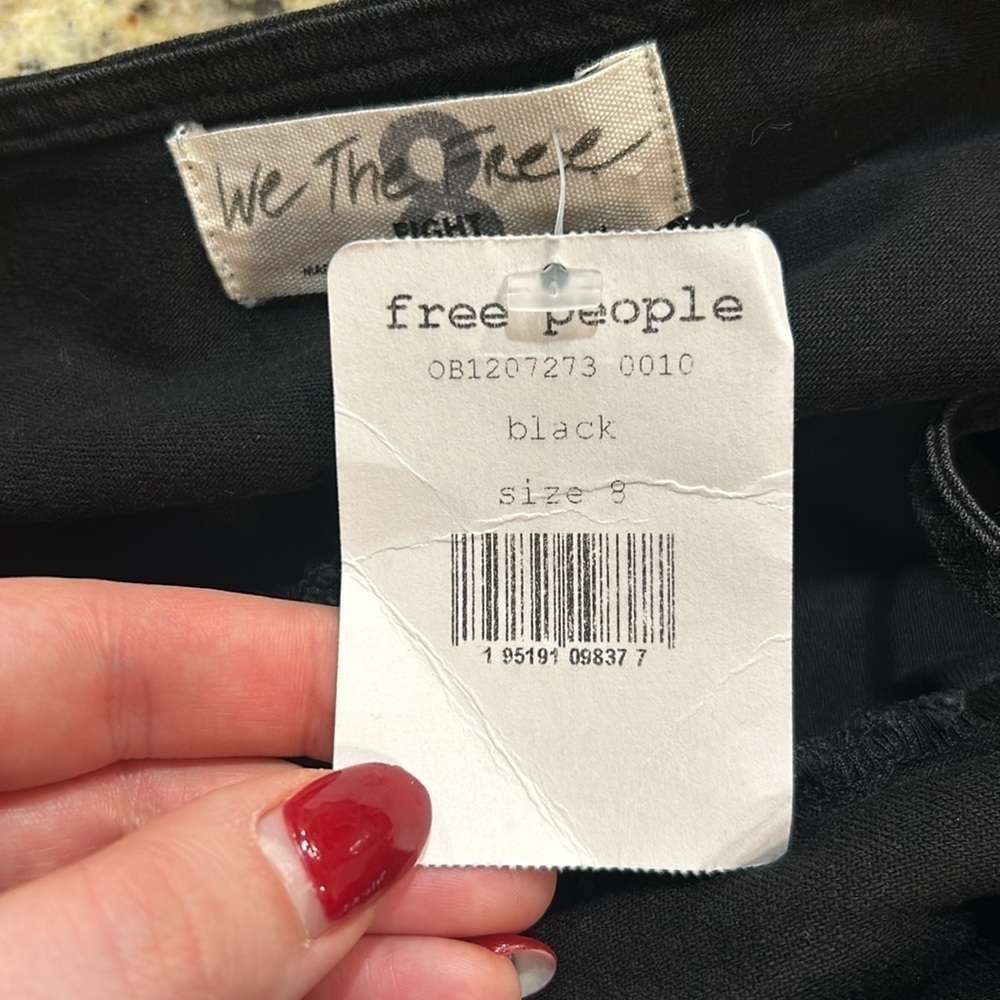 NWT Free People We the Free Reckless Life Washed Black Denim Mini Dress Size 8 - Picture 10 of 10